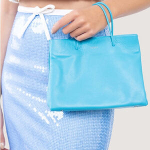 Medea Hanna Soft Leather Tote Bag Bright Blue Designer Celeb Style Dopamine